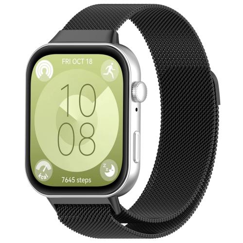 

For Huawei Watch Fit3 xDfind Milanese Metal Watch Band(Black)