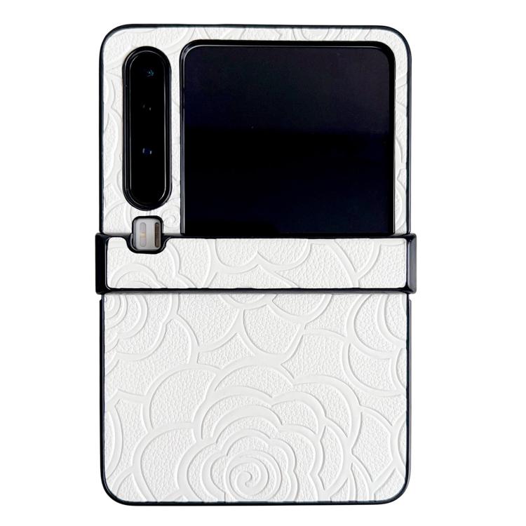 

For Huawei Pura X Three-stage Impression Camellia Pattern Protective Phone Case(White)