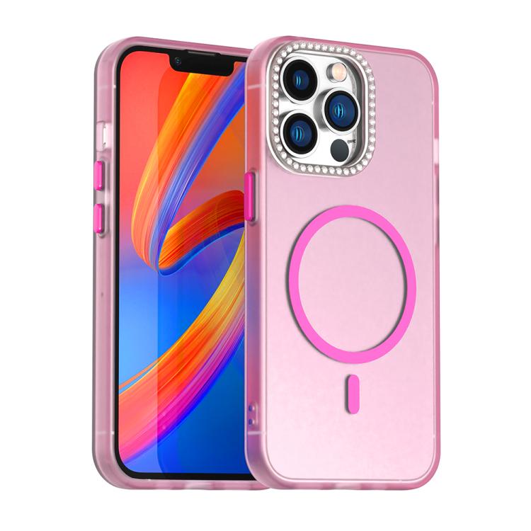 

For iPhone 13 Pro Candy Diamond Magsafe Frosted PC Hybrid TPU Phone Case(Red)