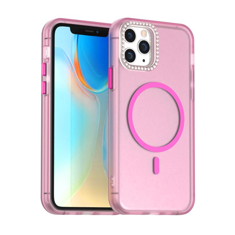 

For iPhone 11 Pro Candy Diamond Magsafe Frosted PC Hybrid TPU Phone Case(Red)