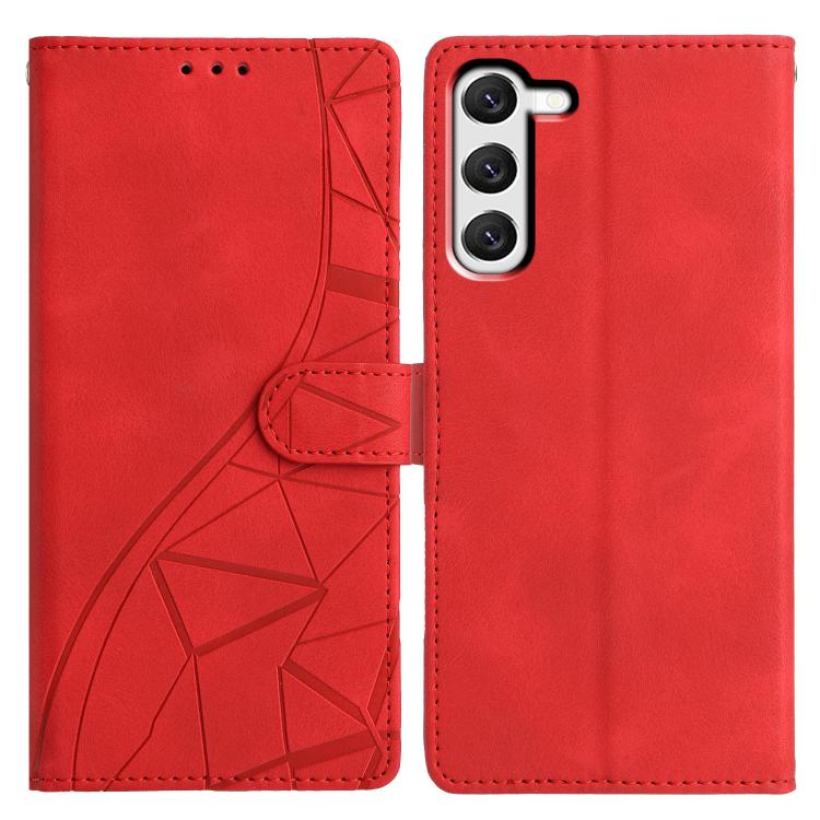 

For Samsung Galaxy S23+ 5G Triangles Embossed Leather Phone Case(Red)