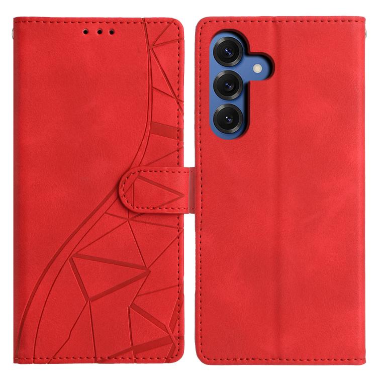 

For Samsung Galaxy S26 Pro 5G Triangles Embossed Leather Phone Case(Red)