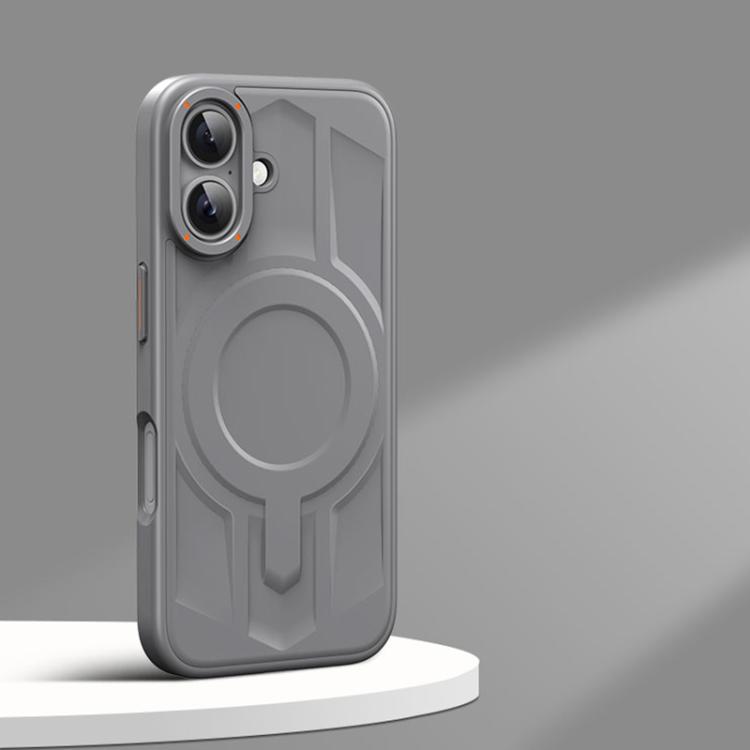 

For iPhone 16 Armor MagSafe Magnetic TPU Hybrid PC Phone Case(Shallow Grey)