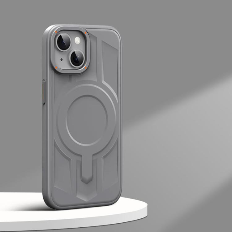 

For iPhone 15 Armor MagSafe Magnetic TPU Hybrid PC Phone Case(Shallow Grey)