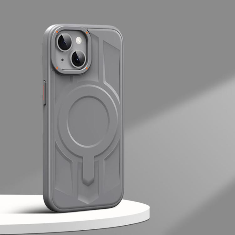 

For iPhone 14 Armor MagSafe Magnetic TPU Hybrid PC Phone Case(Shallow Grey)