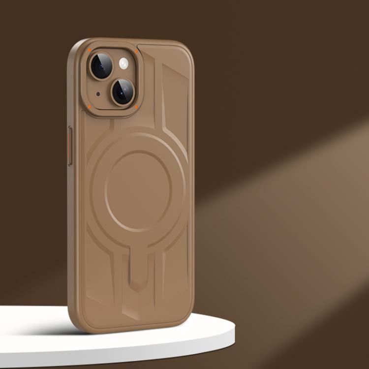 

For iPhone 14 Armor MagSafe Magnetic TPU Hybrid PC Phone Case(Desert Gold)