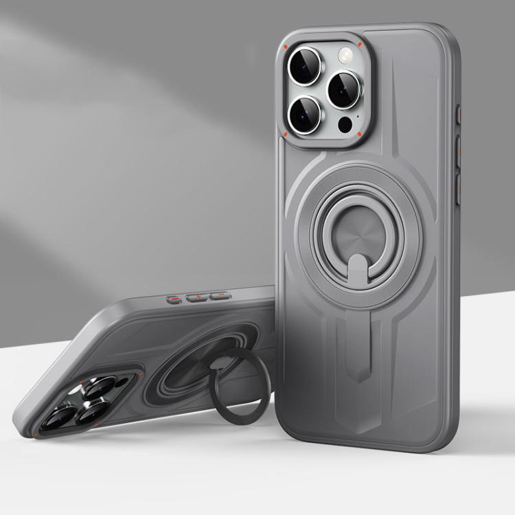 

For iPhone 13 Pro Max Armor MagSafe TPU Hybrid PC Phone Case with Ring Holder(Shallow Grey)