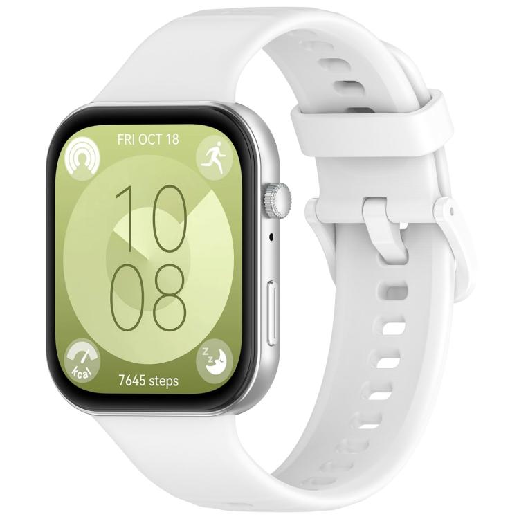 

For Huawei Watch Fit 4 Pro / 4 / 3 xDfind Colorful Buckle Silicone Sports Watch Band(White)