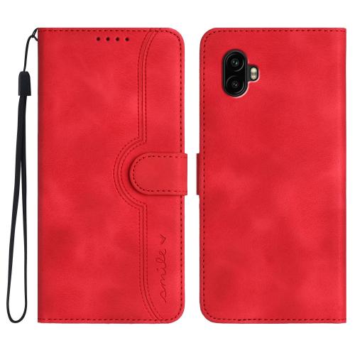 

For Samsung Galaxy XCover7 Pro Heart Pattern Skin Feel Leather Phone Case(Red)