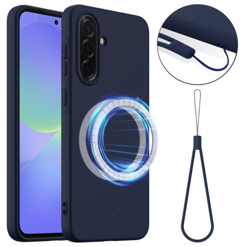 

For Samsung Galaxy A36 / A56 5G Shockproof Silicone Magsafe Phone Case(Navy Blue)