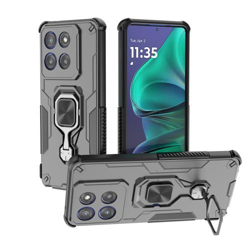 

For Motorola Edge 60 Stylus Metal Kickstand TPU Hybrid PC Phone Case(Black)