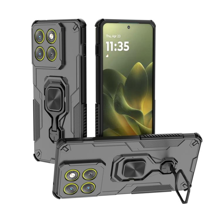 

For Motorola Edge 70 5G Metal Kickstand TPU Hybrid PC Phone Case(Black)