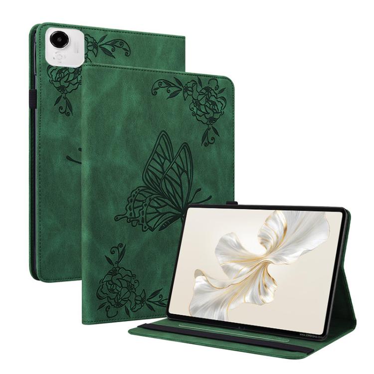 

For Honor Pad X9a Butterfly Flower Embossed Leather Tablet Case(Green)