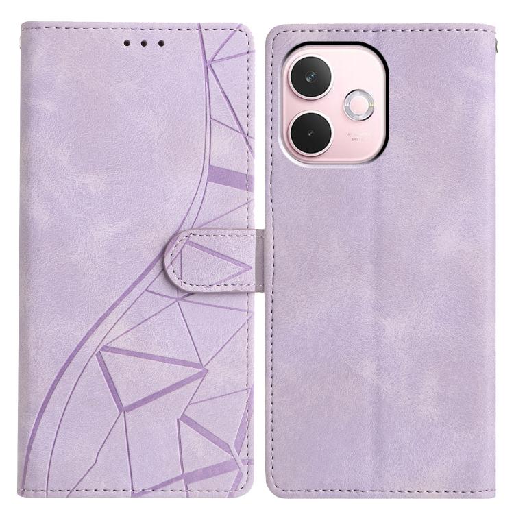 

For OPPO A5 Pro 5G Global Triangles Embossed Leather Phone Case(Purple)