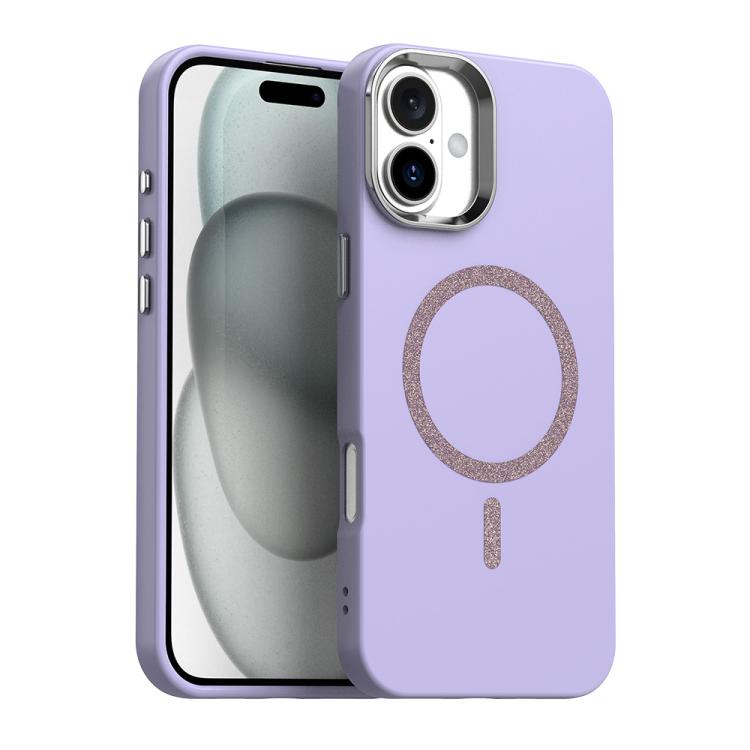

For iPhone 16 Plus Glitter Series Magsafe PC Hybrid TPU Phone Case(Purple)