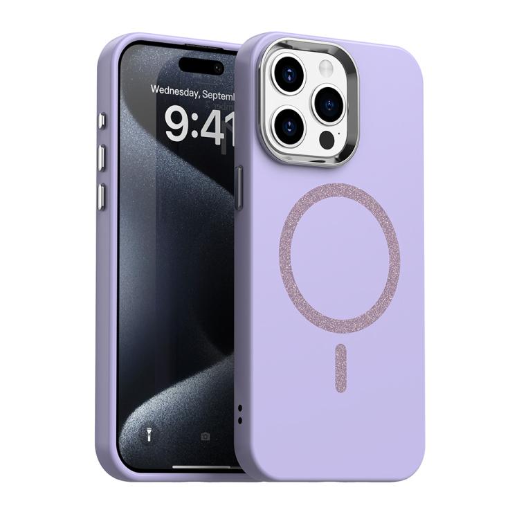 

For iPhone 15 Pro Glitter Series Magsafe PC Hybrid TPU Phone Case(Purple)