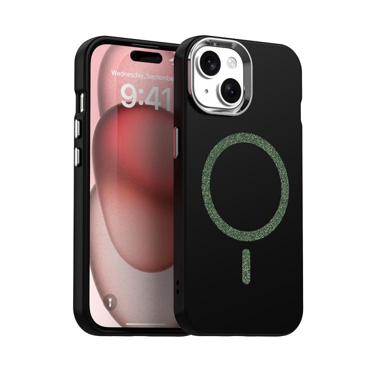 

For iPhone 15 Plus Glitter Series Magsafe PC Hybrid TPU Phone Case(Black)