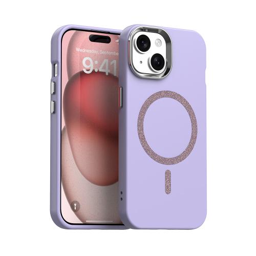 

For iPhone 15 Plus Glitter Series Magsafe PC Hybrid TPU Phone Case(Purple)