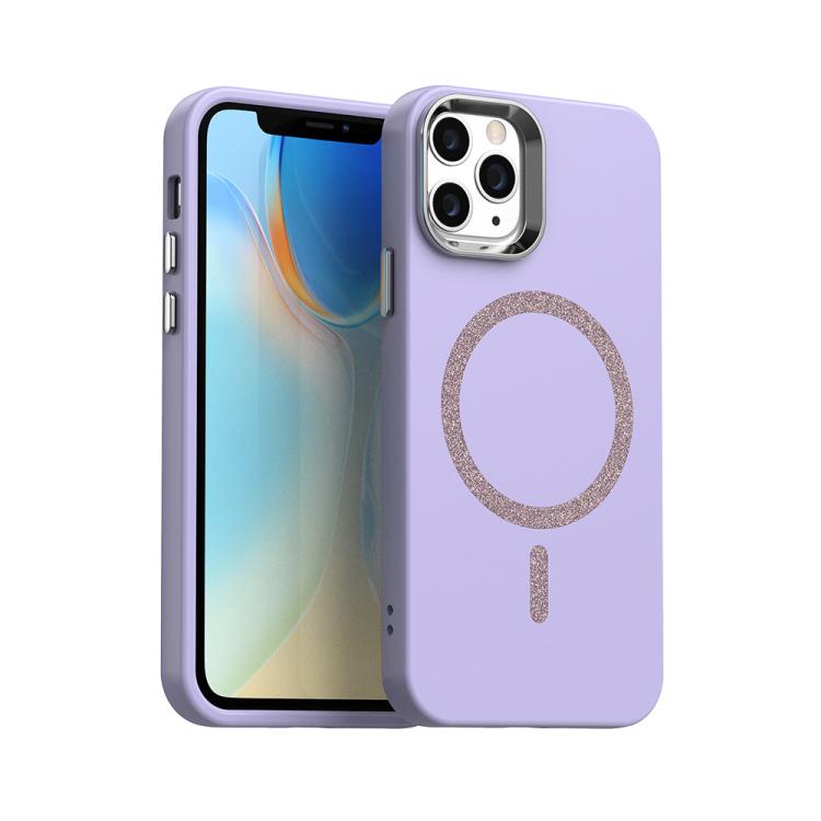 

For iPhone 12 Pro Max Glitter Series Magsafe PC Hybrid TPU Phone Case(Purple)