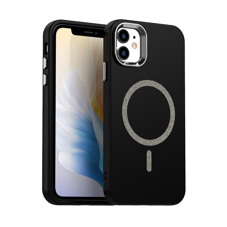 

For iPhone 11 Glitter Series Magsafe PC Hybrid TPU Phone Case(Black)