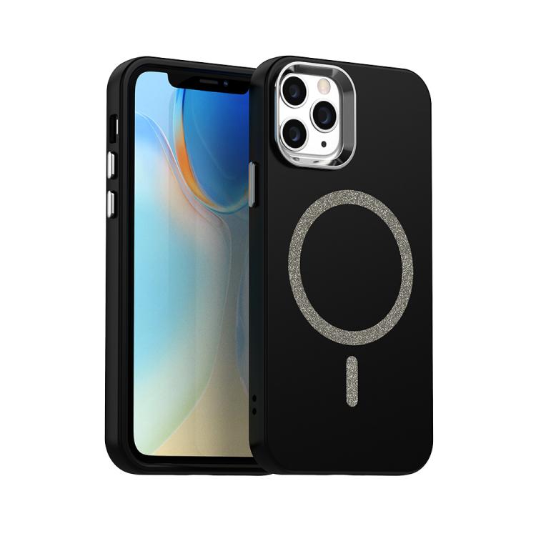 

For iPhone 11 Pro Max Glitter Series Magsafe PC Hybrid TPU Phone Case(Black)