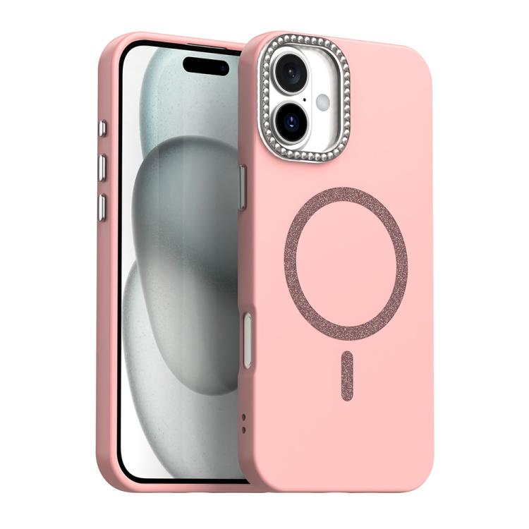 

For iPhone 16 Plus Glitter Rhinestones Series Magsafe PC Hybrid TPU Phone Case(Red)