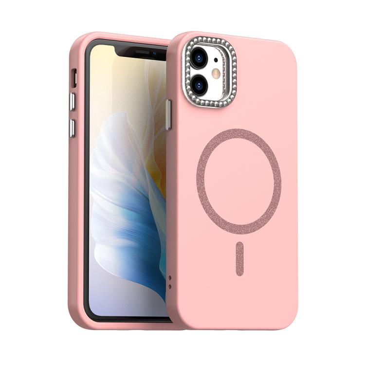 

For iPhone 11 Glitter Rhinestones Series Magsafe PC Hybrid TPU Phone Case(Red)