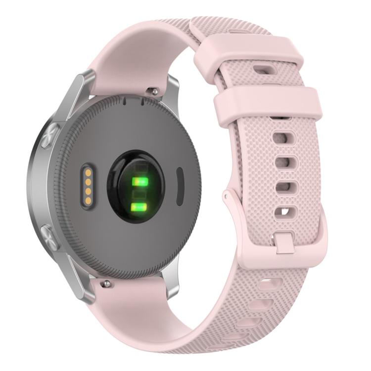 

20mm For Garmin Forerunner 570 42mm/245/645 xDfind Small Plaid Solid Color Silicone Watch Band(Pink)