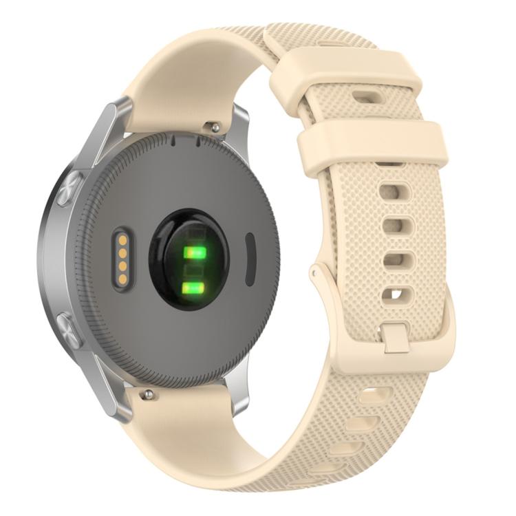 

20mm For Garmin Forerunner 570 42mm/245/645 xDfind Small Plaid Solid Color Silicone Watch Band(Beige)