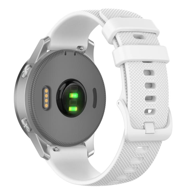 

22mm For Forerunner 570 47mm/935/945/955 xDfind Small Plaid Solid Color Silicone Watch Band(White)