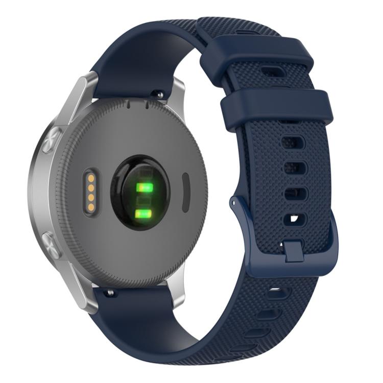

22mm For Forerunner 570 47mm/935/945/955 xDfind Small Plaid Solid Color Silicone Watch Band(Navy Blue)