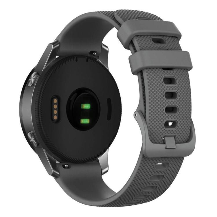 

22mm For Forerunner 570 47mm/935/945/955 xDfind Small Plaid Solid Color Silicone Watch Band(Gray)