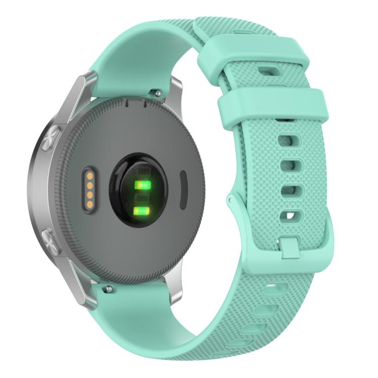 

22mm For Forerunner 570 47mm/935/945/955 xDfind Small Plaid Solid Color Silicone Watch Band(Teal)