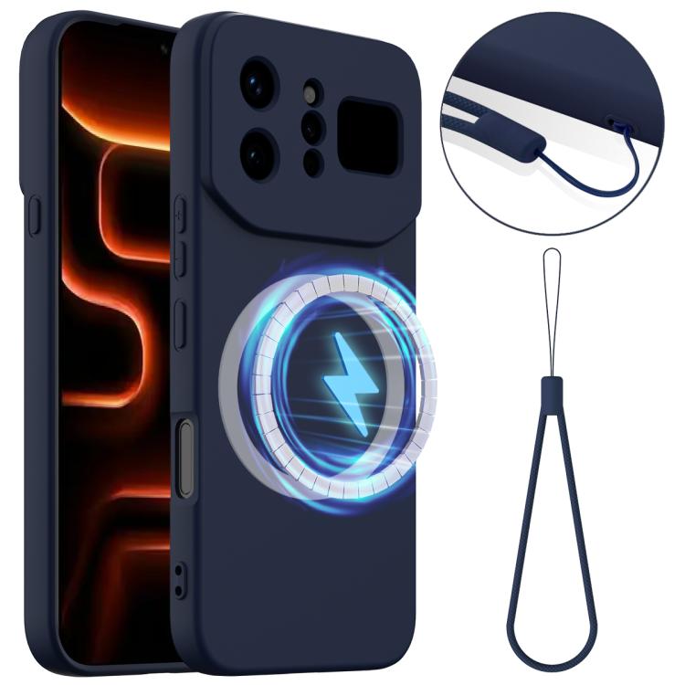 

For Infinix Note 60 Ultra 5G Shockproof Silicone Magsafe Phone Case(Navy Blue)
