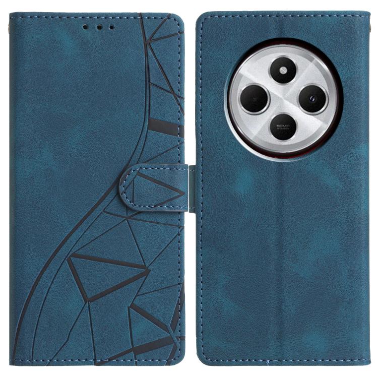

For Redmi 14C 4G / A3 Pro 4G Triangles Embossed Leather Phone Case(Blue)