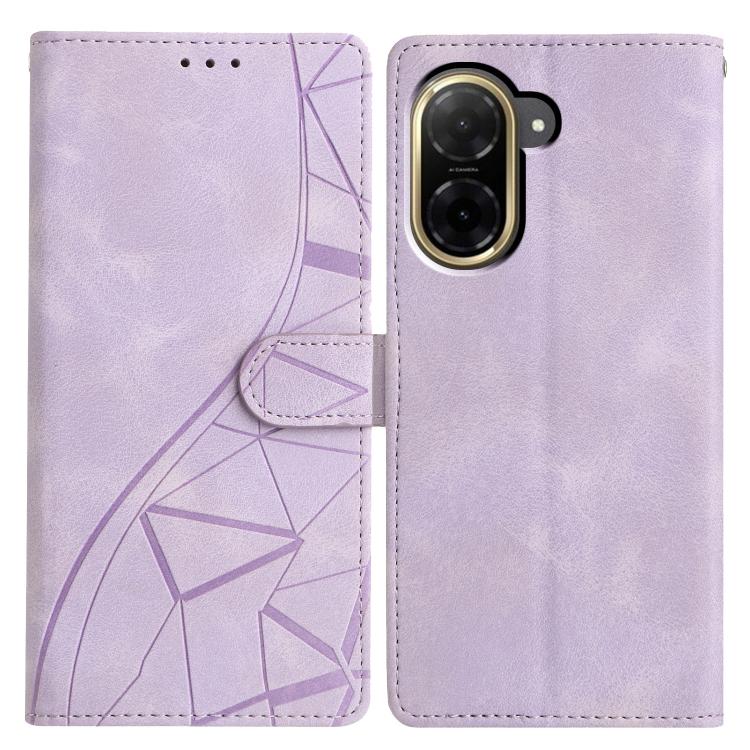 

For Redmi A5 4G 171.7mm Triangles Embossed Leather Phone Case(Purple)