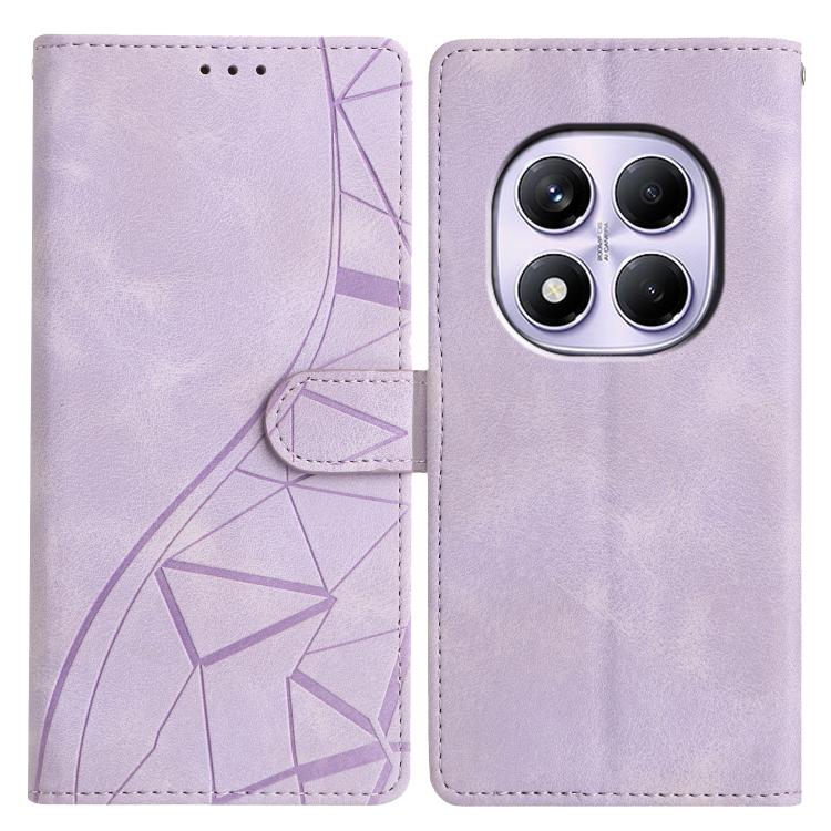

For Redmi Note 14 Pro 5G Triangles Embossed Leather Phone Case(Purple)