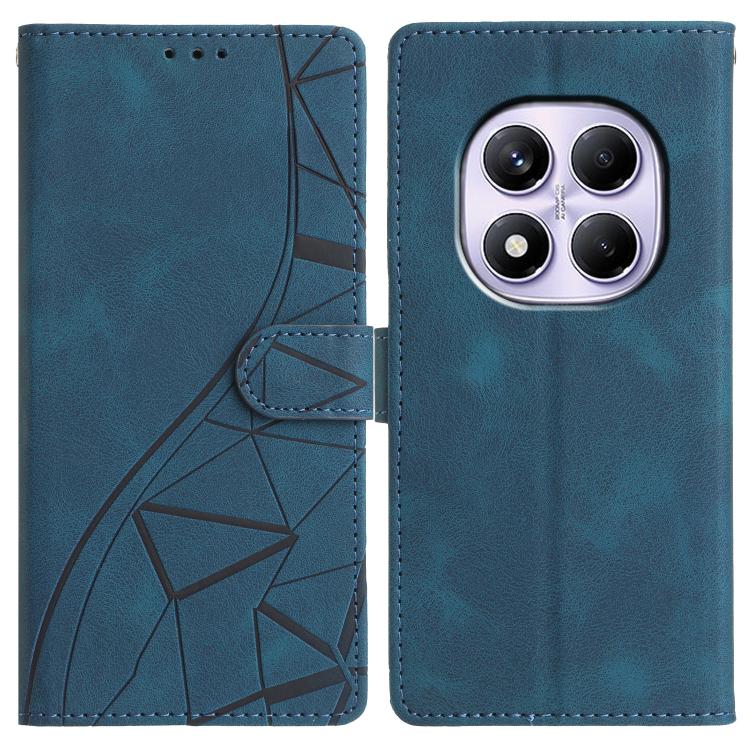 

For Redmi Note 14 Pro 4G Triangles Embossed Leather Phone Case(Blue)