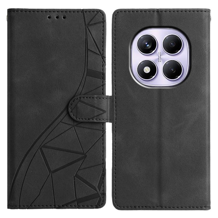 

For Redmi Note 14 Pro 4G Triangles Embossed Leather Phone Case(Black)