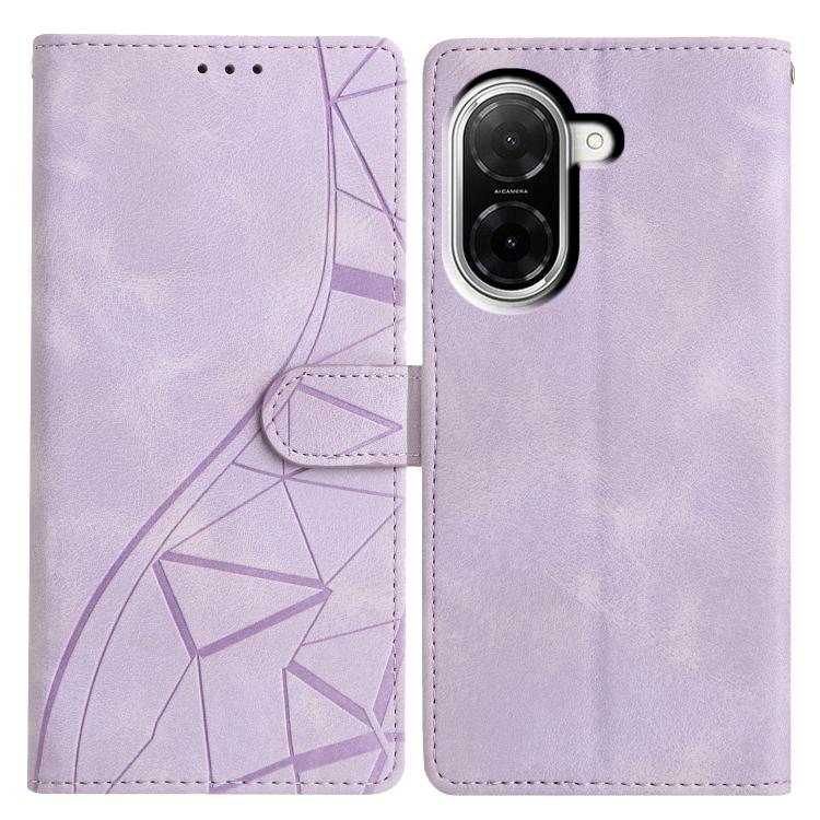 

For Redmi A5 4G 173.3mm Triangles Embossed Leather Phone Case(Purple)