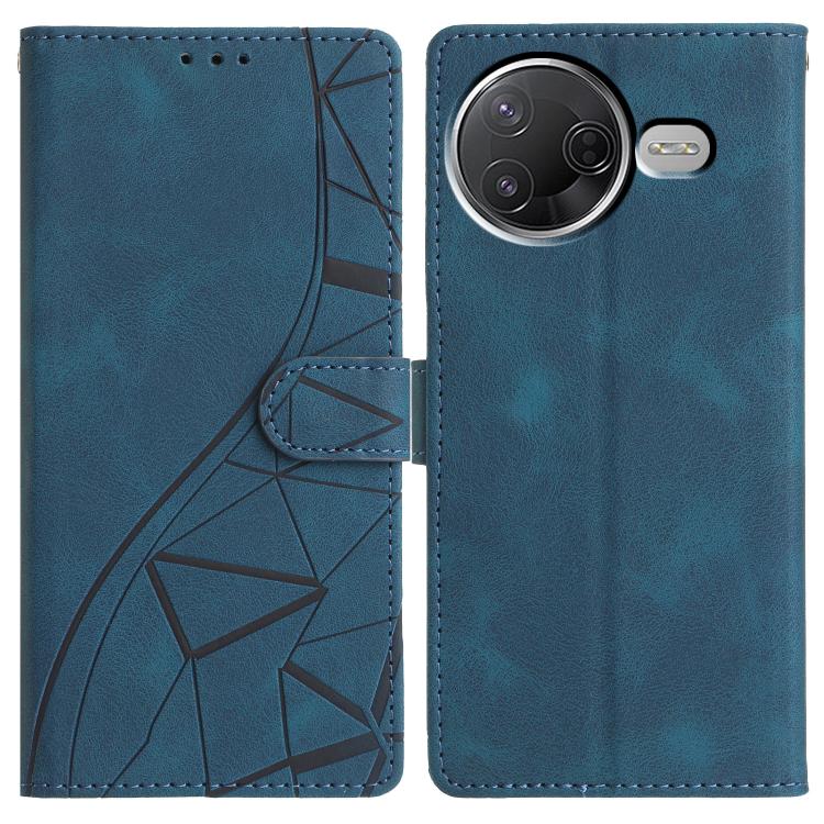 

For Redmi K80 / K80 Pro Triangles Embossed Leather Phone Case(Blue)