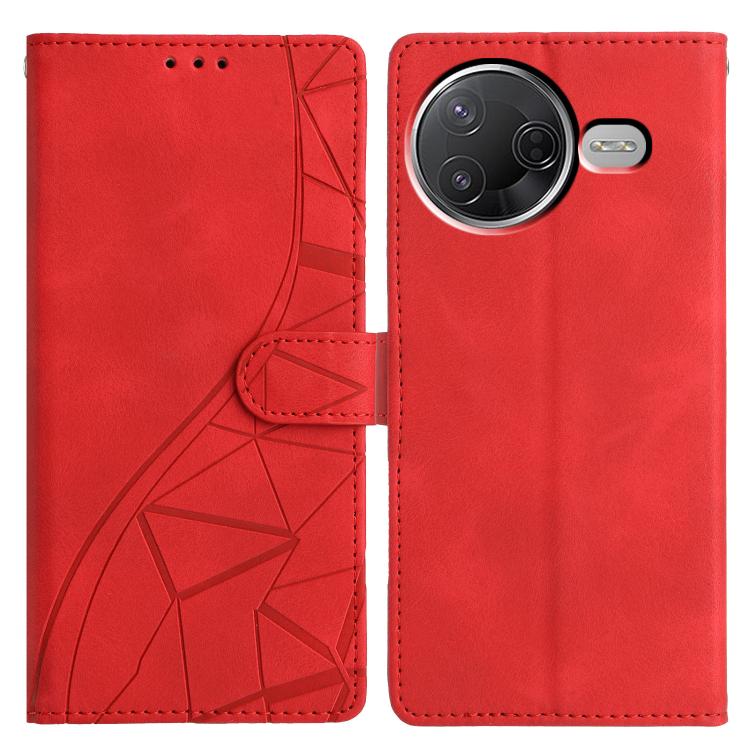

For Redmi K80 / K80 Pro Triangles Embossed Leather Phone Case(Red)