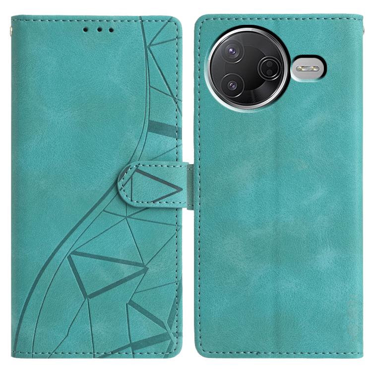 

For Redmi K80 / K80 Pro Triangles Embossed Leather Phone Case(Green)