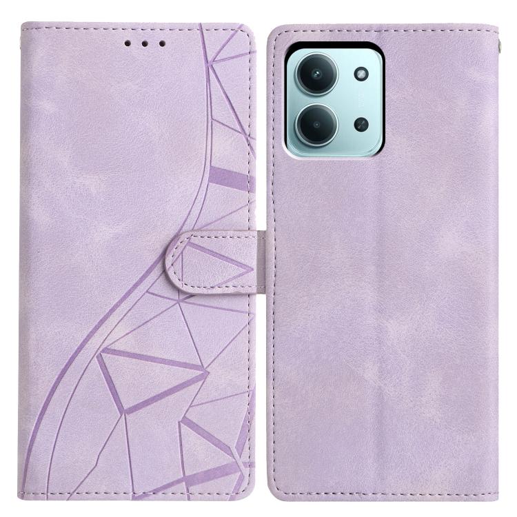 

For Redmi 15C 5G / 4G EU 173mm Triangles Embossed Leather Phone Case(Purple)