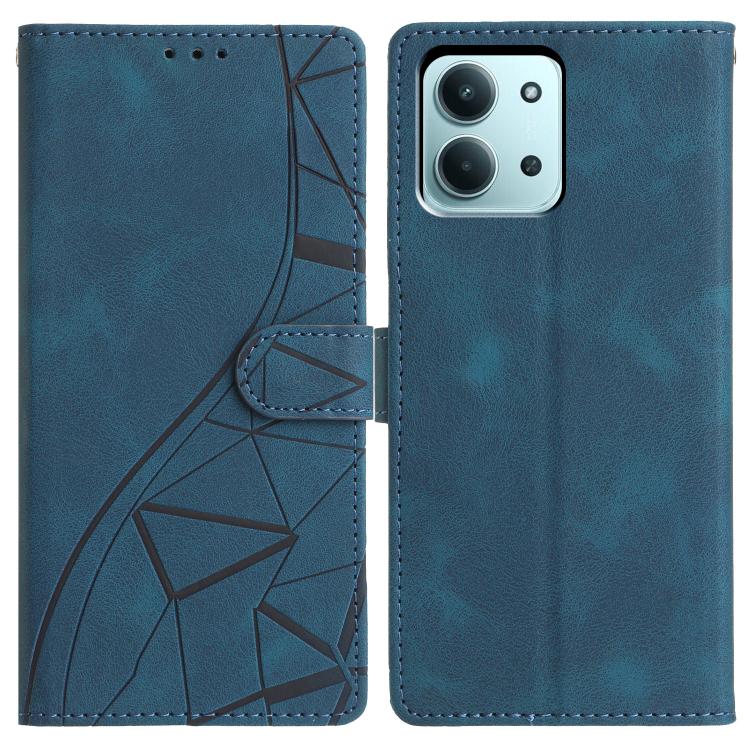 

For Redmi 15C 5G / 4G Global 171mm Triangles Embossed Leather Phone Case(Blue)