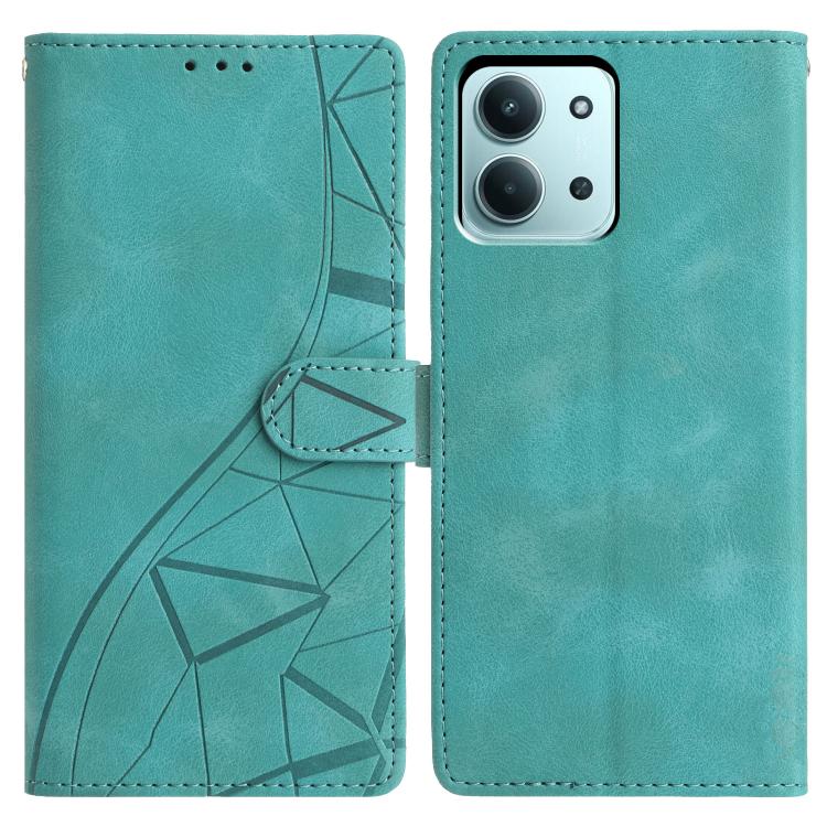 

For Redmi 15C 5G / 4G Global 171mm Triangles Embossed Leather Phone Case(Green)