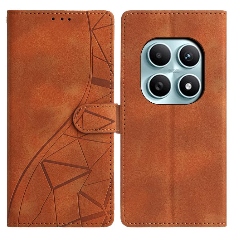

For Redmi Note 15 5G Global 164mm Triangles Embossed Leather Phone Case(Brown)