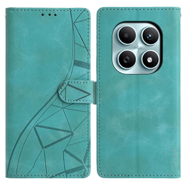 

For Redmi Note 15 4G / 5G Global 164mm Triangles Embossed Leather Phone Case(Green)