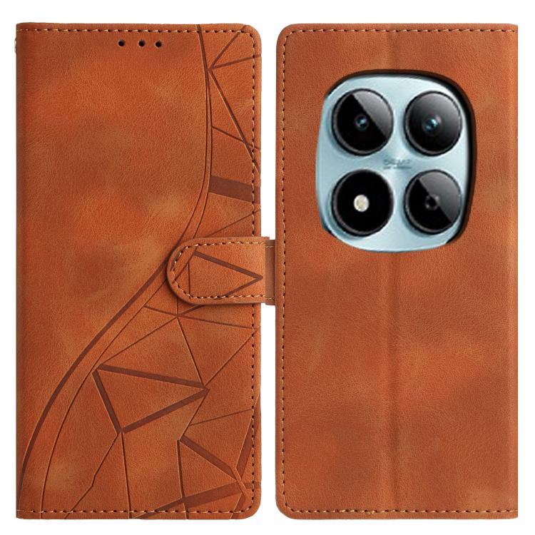 

For Redmi Note 15 Pro 5G Global 163.6mm Triangles Embossed Leather Phone Case(Brown)