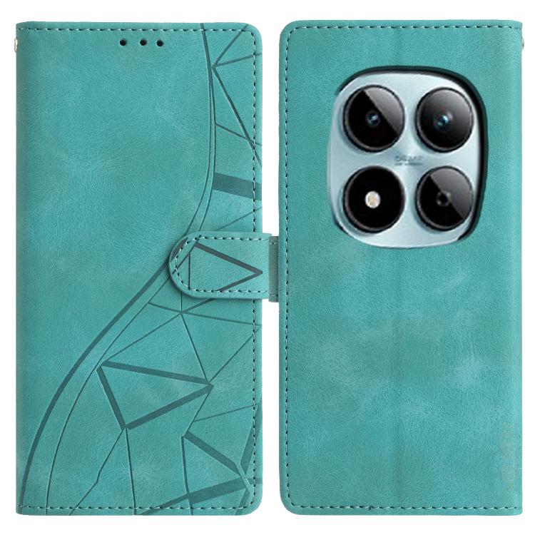 

For Redmi Note 15 Pro 5G Global 163.6mm Triangles Embossed Leather Phone Case(Green)